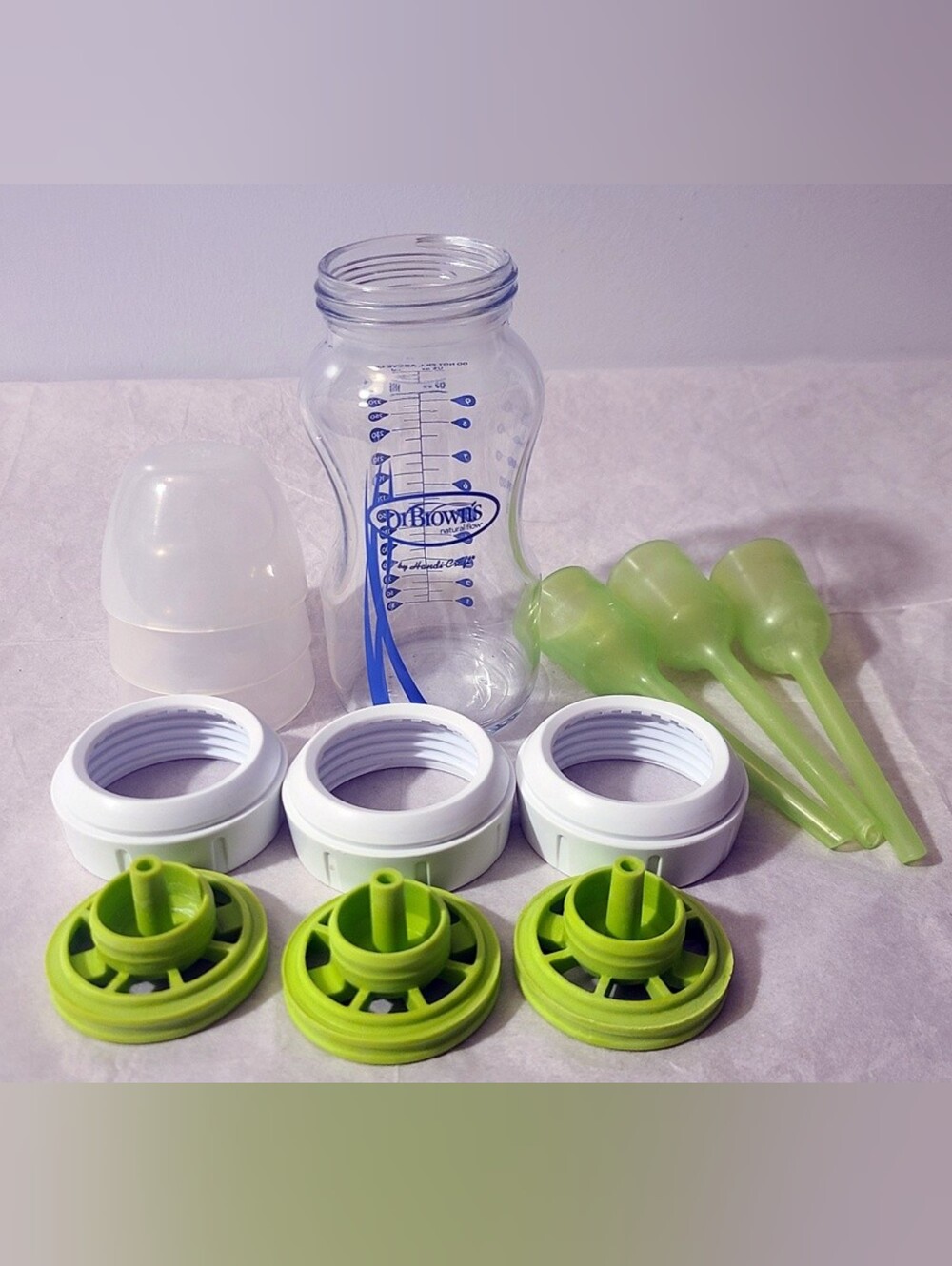 Dr. Brown’s Wide Neck (9oz) Natural Flow Anti Colic Glass Baby Bottle
